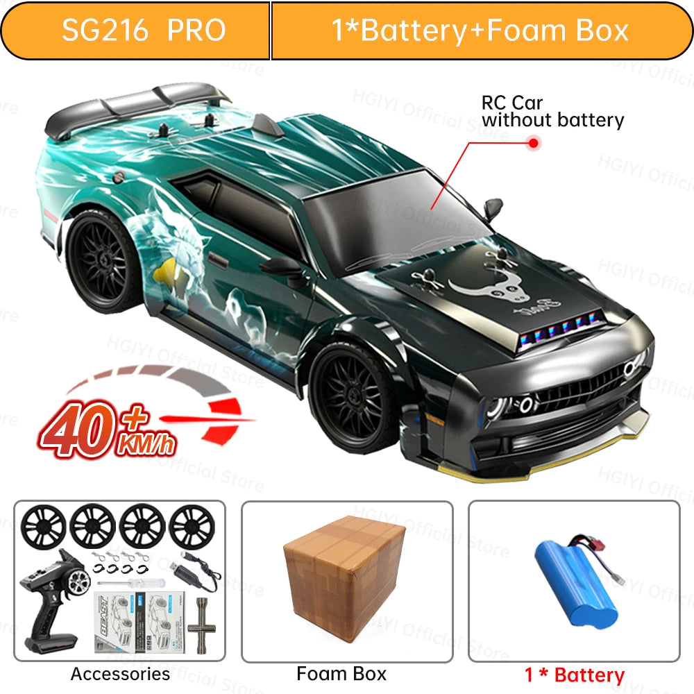 EZ SG216 MAX 1:16 Brushless RC Drift Car With LED 70KM/H Or 40KM/H 4WD High speed Racing Rc Car Monster Truck for Kids Gift
