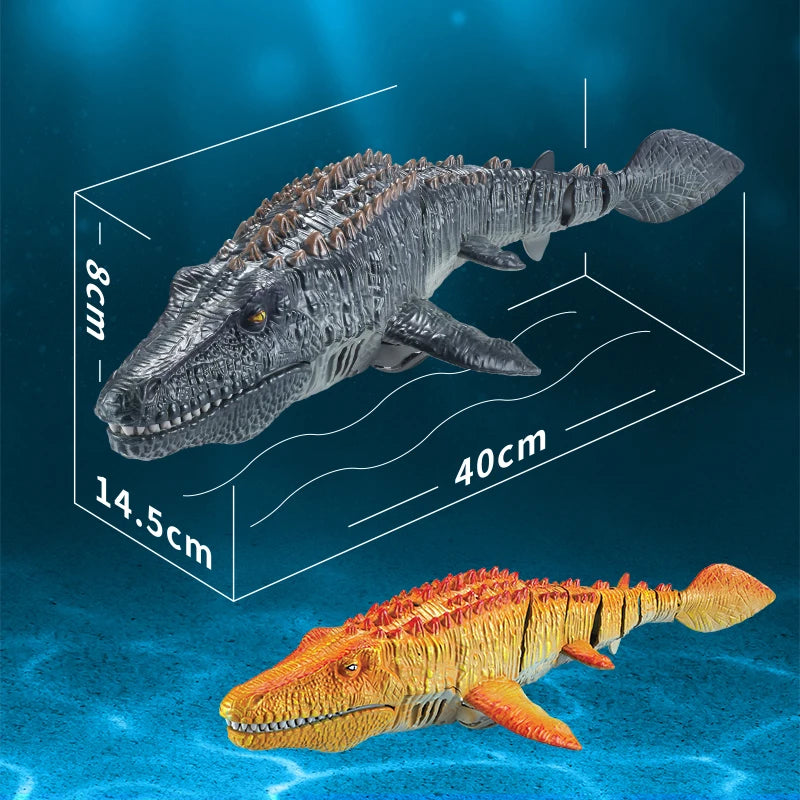 EZ 2.4G Remote Control Dinosaur Boat RC Mosasaurus Dinosaur Pool Water Outdoor Toys for Boys and Girls Kids Birthday Gifts