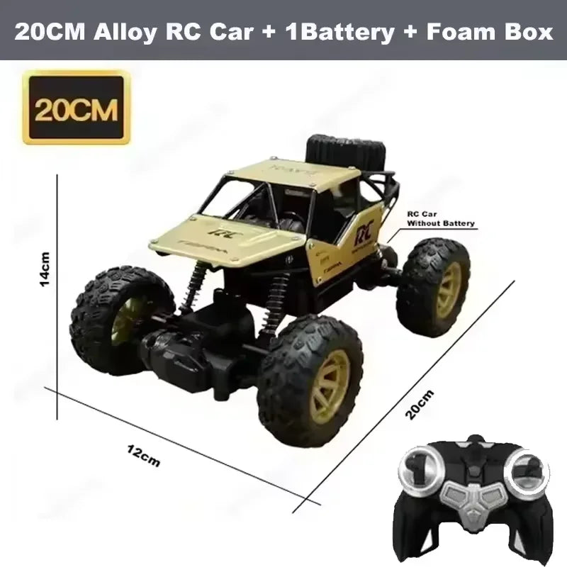 EZ 1:12/16 RC Car Remote Control Car Off Road Truck Metal Shell LED Headlights Offroad Monster 4WD All Terrain RC Truck Toy for Kid