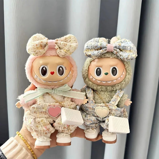 EZ Labubu 17cm Doll's Clothes Shoes Bag The Monster Outfit Accessories Clothing DIY Kids Gift Sweet Princess High-quality Dress