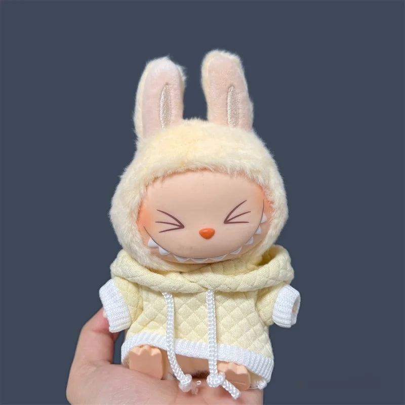 EZ 2025 New MIni Plush Doll'S Clothes Outfit Accessories for Labubu V1 V2 Dolls Clothes Accessories DIY Gift