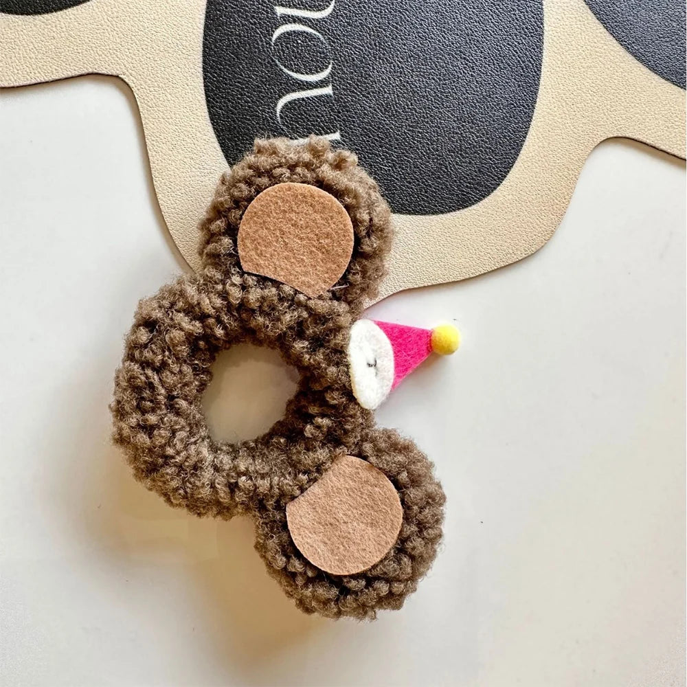 EZ 17cm Labubu Doll Cartoon Hair Ornament Cute Bee Elephant Little Bear Little Pig Labubu Hair Ornament