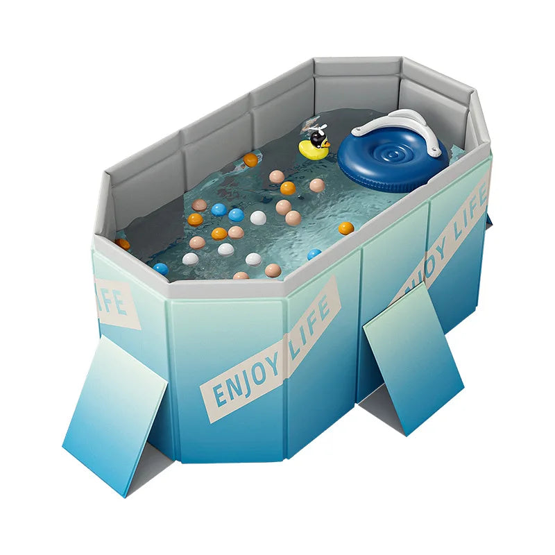 EZ Non-Inflatable Swimming Pool, Foldable Outdoor Large Swimming Pool, Family Pool,Summer Water Party for Outdoor, Garden, Backyard