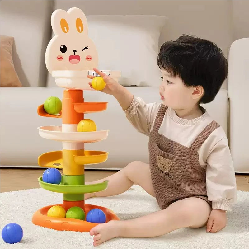 EZ Montessori Baby Ball Drop Toy Toddlers Educational Toys for Children Activity Games Baby Learning Tower Stacking Toys for Babies