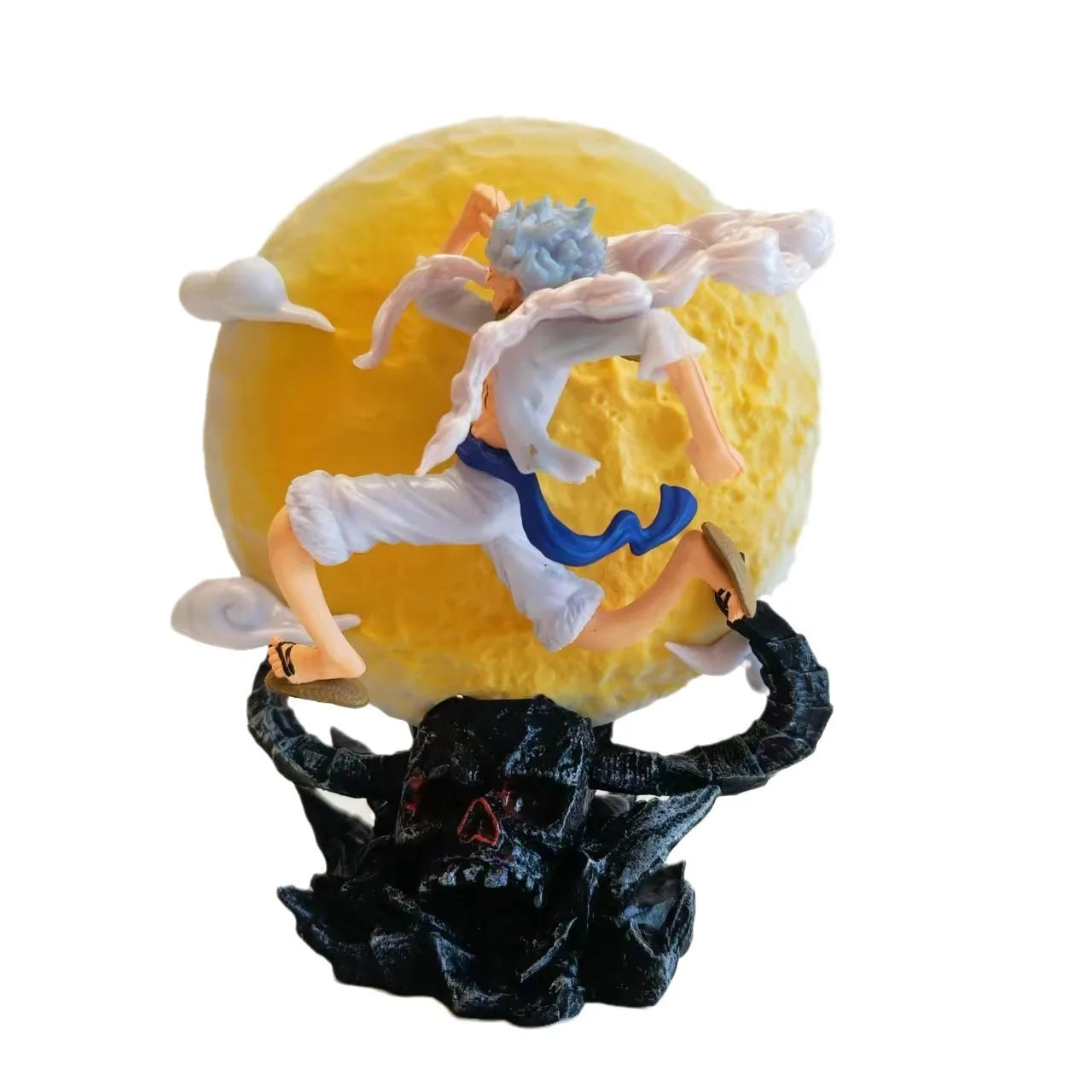 EZ 14cm One Piece Anime Figure Moon Fairy Nika Monkey D Luffy Gear 5 With Moon Light Action Figure Statue Model Collection Toys