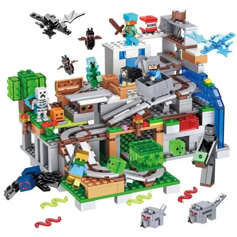 EZ TreeHouse Village Farm Cave Mine Alex Zombie Action Figures Building Blocks Toys Gift for Children