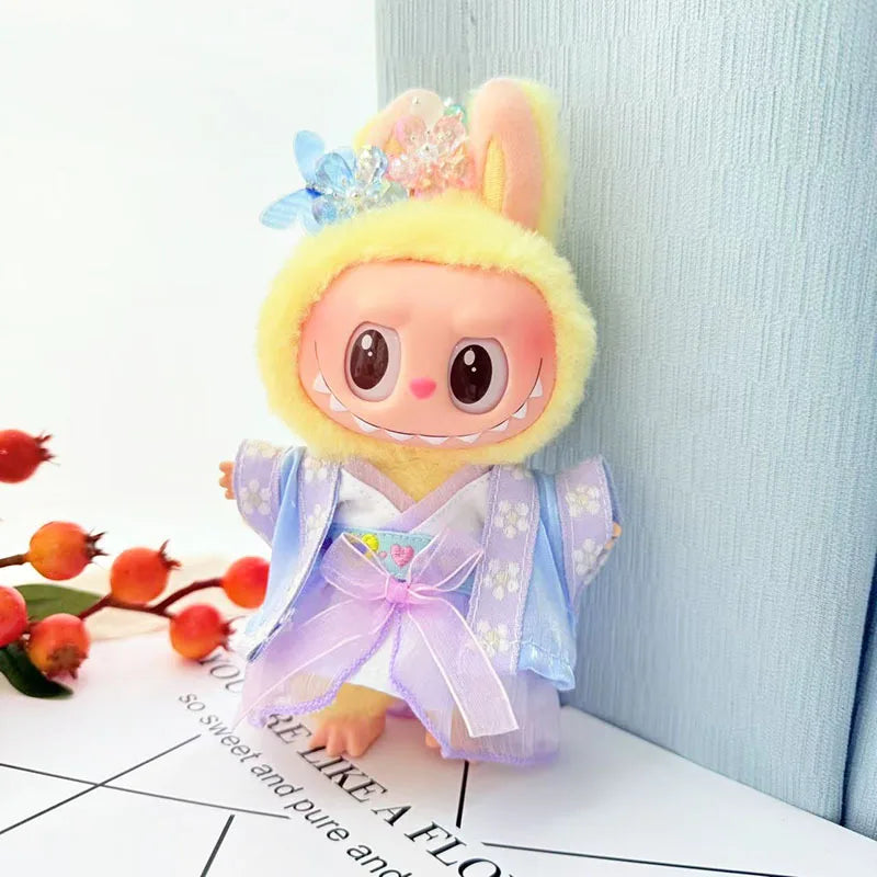 EZ 17cm Labubu Doll Clothes Chinese Style Hanfu Suit Ancient Costume Outfit Set