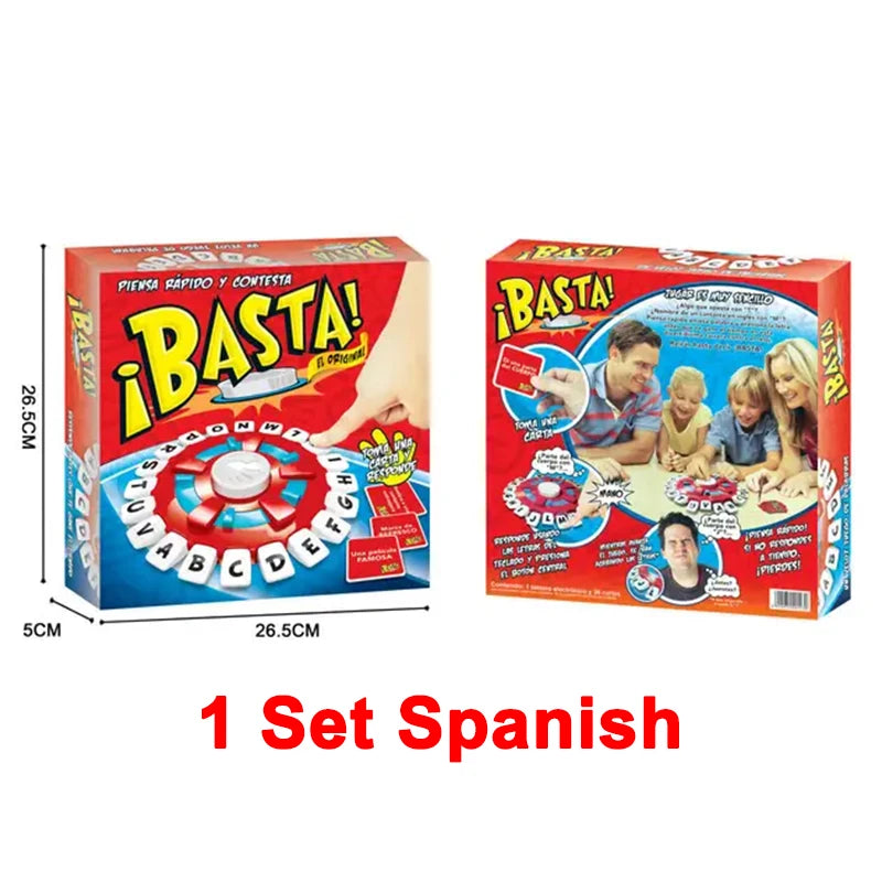 EZ Spanish Basta Game Fast-paced Family Gathering Letter Toys For Adults Children Letters Learning Lengua española Juegos De Mesas
