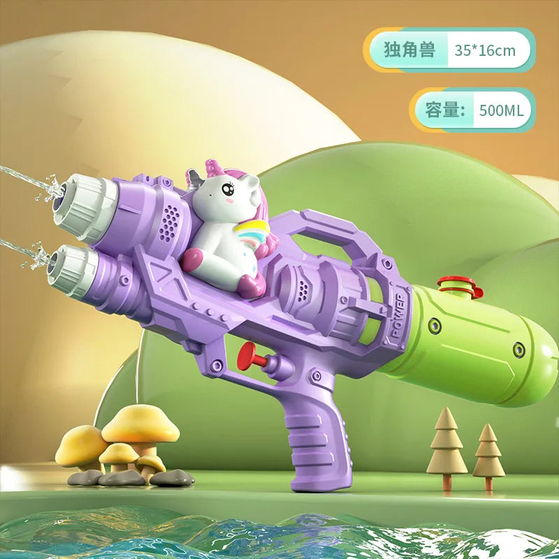 EZ Unicorns,Dinosaurs, ducks, twin sprinklers Water Summer Soaker Squirt Guns for Pool Yard Lawn Beach Party Games Water Toys