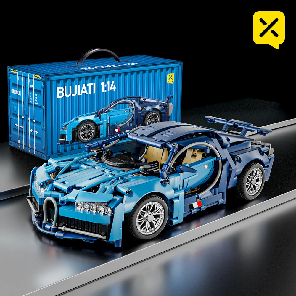 EZ ToylinX Technical Building Blocks Racing Sport Car Speed Vehicle Model City Mechanical Super Bricks Puzzle Toys Adult Gift