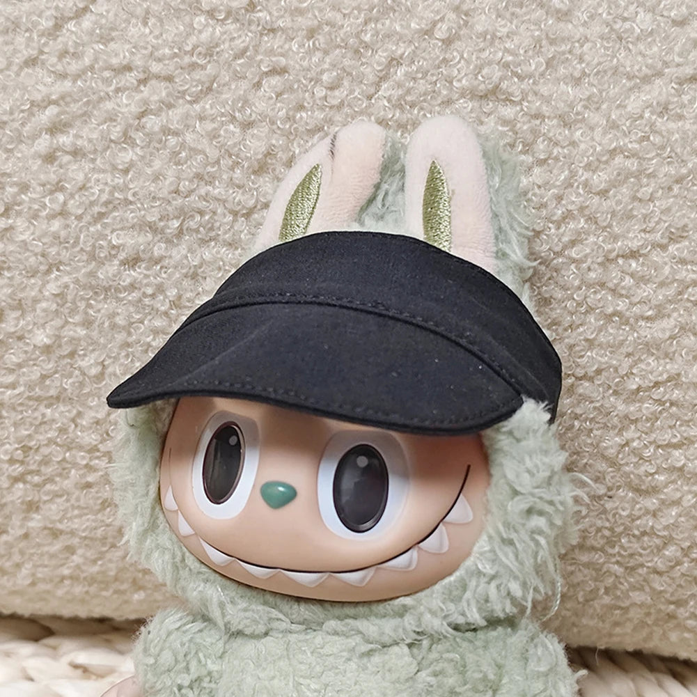 EZ 17cm Labubu Doll Black Hoodie Sweatshirt and Pants Set for Doll DIY Outfit Gift