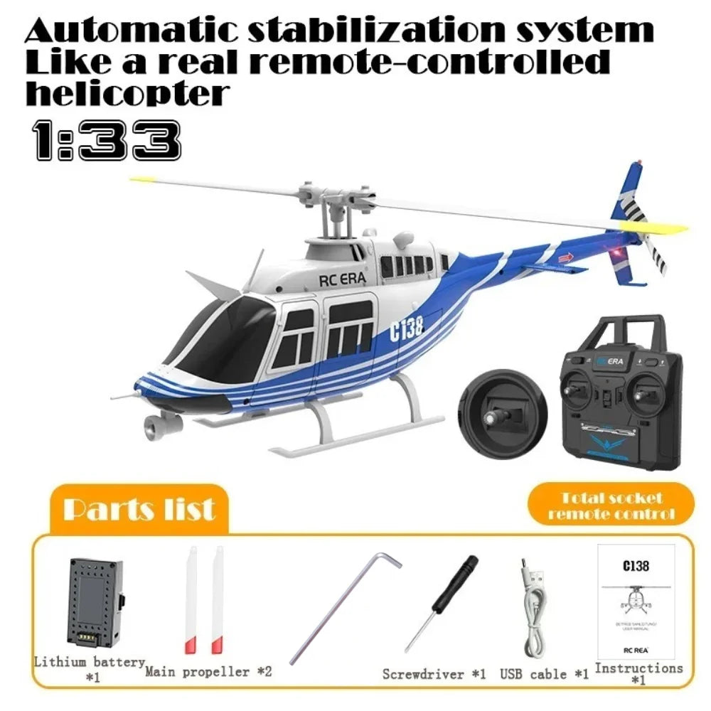 EZ RC ERA C138 1:36 Remote Control Simulation RC Bell 206 Helicopter Altitude Hold 2.4g Genuine 6axis Gyro
