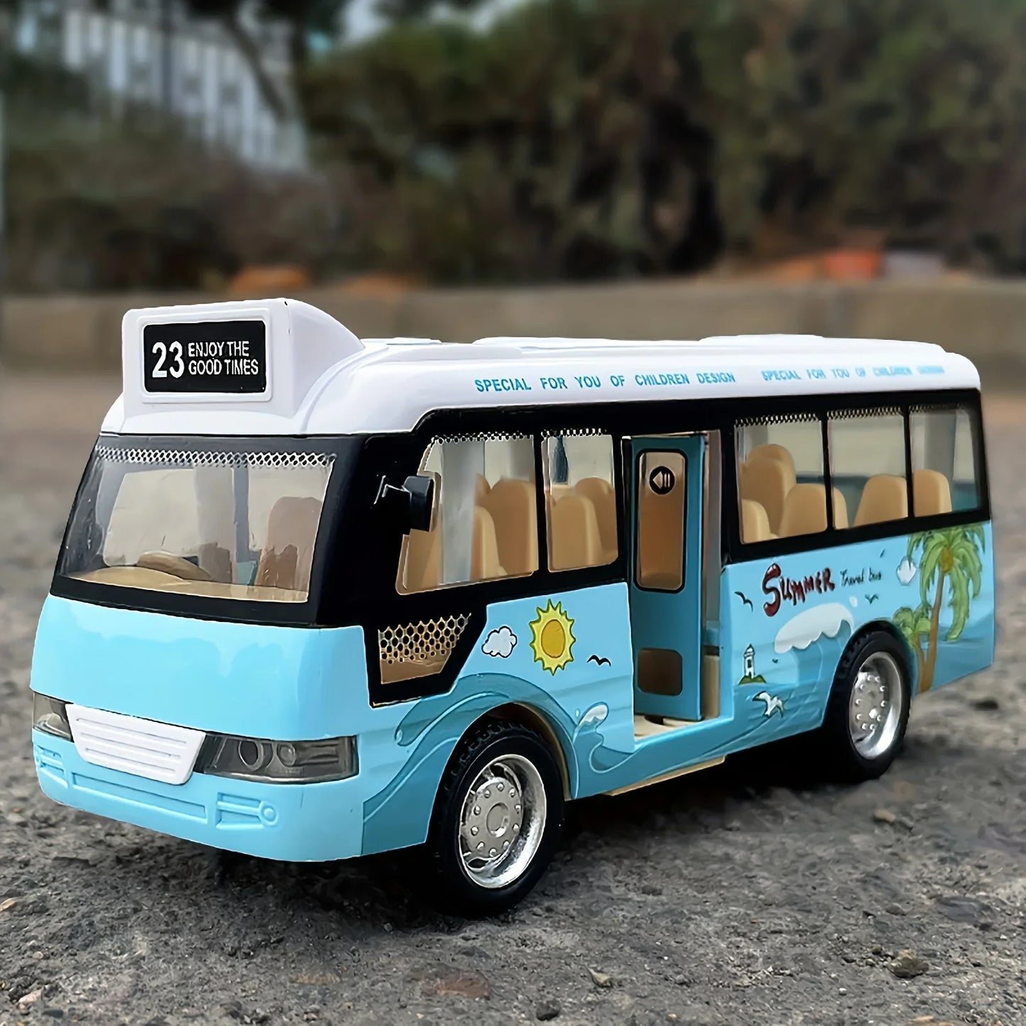 EZ Kids Sound Light Tour School Bus Model Boy Girl Toy Die Cast Metal Little Cars Cars City Bus Friction Powered Play Toys Gift