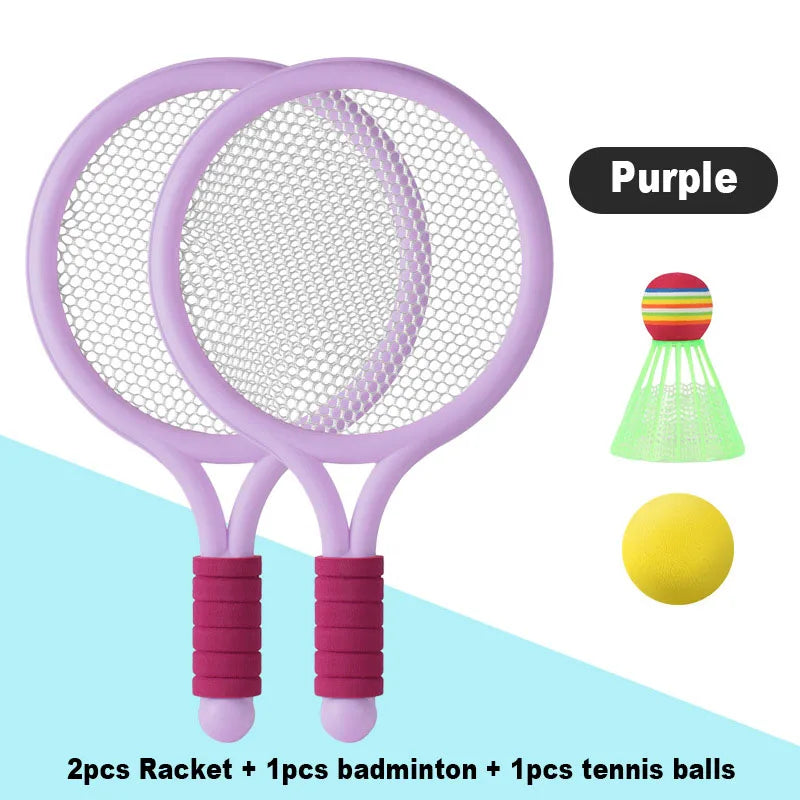 EZ Racket Tennis for Children Outdoor Sports Badminton Racket Kindergarten Toy Set for 3-12years Old Badminton Sets