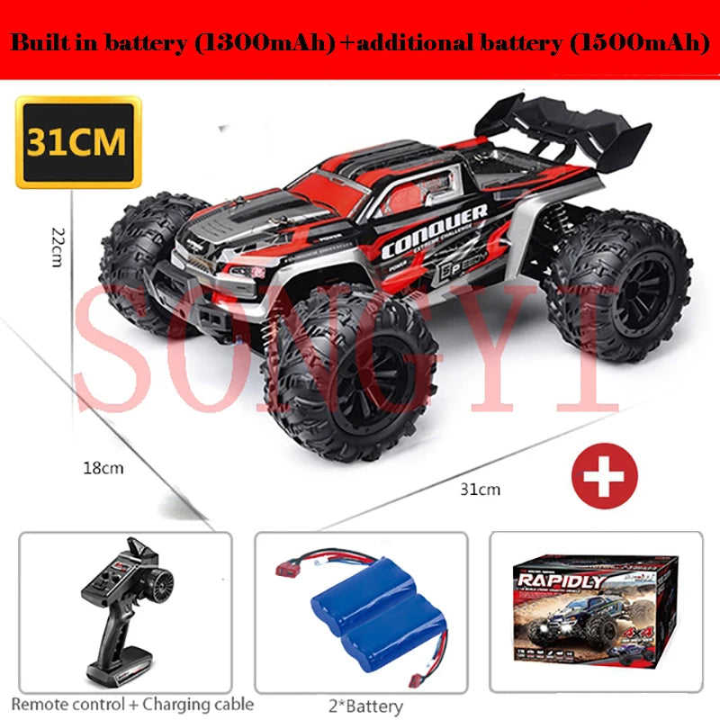 EZ 50 or 80KM/H Rc Cars 1/16 Off Drift Road 4WD with LED 2.4G Waterproof Remote Control Monster Truck for Adults and Kids Toy Gift
