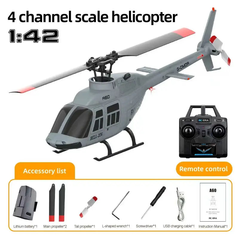 EZ A60 Rc Plane Helicopte 2.4G 1:42 4WD RC Helicopter Model Helicopter 6 Axis Gyro One Key Takeoff/Landing RC Helicopter Toy