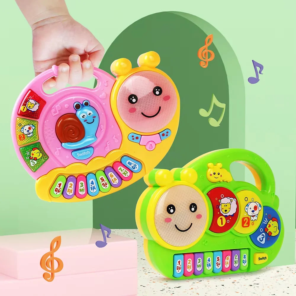 EZ Kid Cartoon Piano Keyboard Game Electronic Multifunctional Toy Animal Sound Flashing Light Baby Instrument Educational Toys Gift
