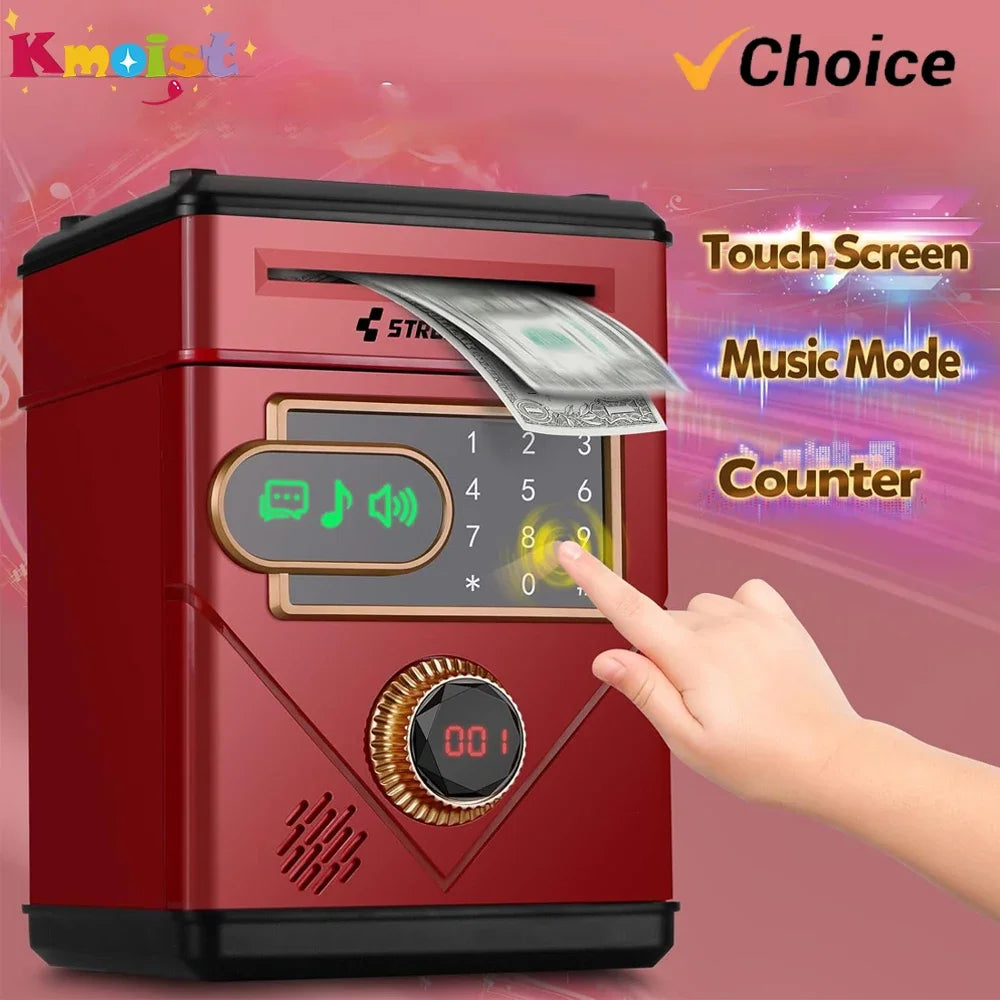 EZ Electronic Touch Screen Piggy Bank Safety Password Mini Intelligent Music Counting Money Coin Bank ATM Banks Toys For Kids Gift