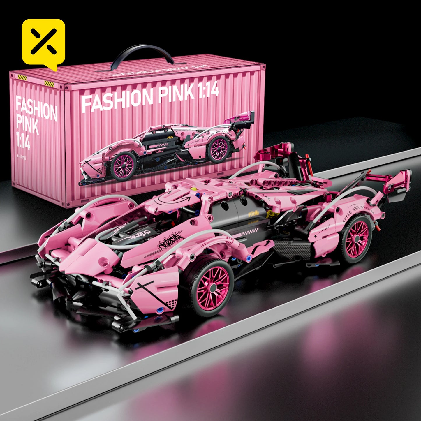 EZ ToylinX Technical Building Blocks Racing Sport Car Speed Vehicle Model City Mechanical Super Bricks Puzzle Toys Adult Gift