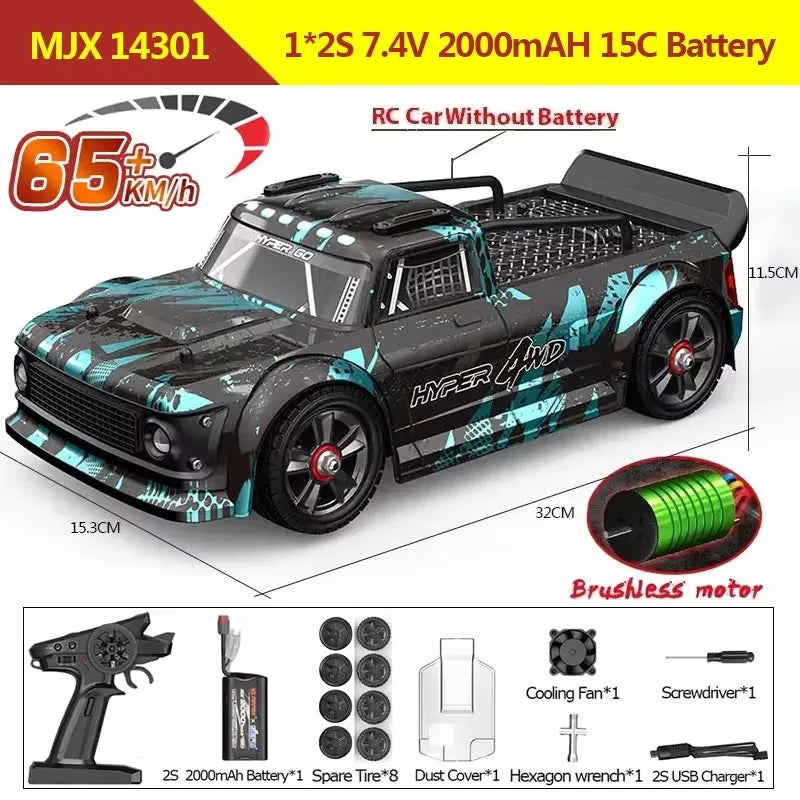 EZ Hyper Go MJX 14303 14302 14301 1/14 4WD RC Car 65km/h Brushless 2.4G Remote Control Car Off-road High Speed RC Cars Truck Toy