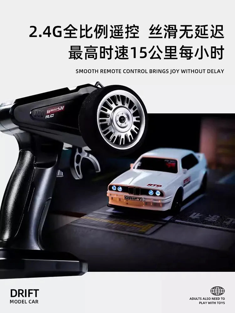 EZ Drift1/43 Mini Rc Car 2.4gq Fully Proportional 3-Speed Variable Speed Jdm Drift Remote Control Car Desktop Boychildren'Stoy Gift