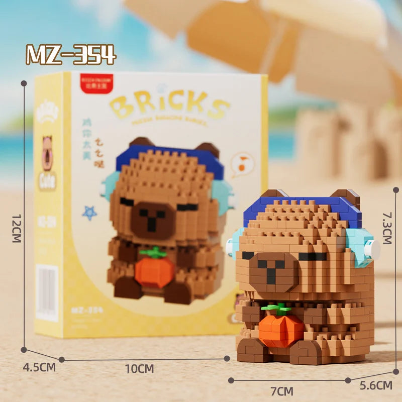 EZ Cute doll Kapi Capybara Bala creative building blocks Capybara ornaments children's educational toys