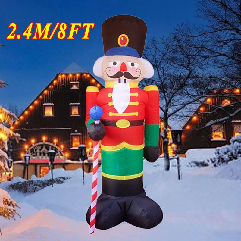 EZ Backpack Santa Claus Christmas Decoration Inflatable Toys With LED Light 1.8M Inflatable Model Holiday Gift Indoor Outdoor Decor