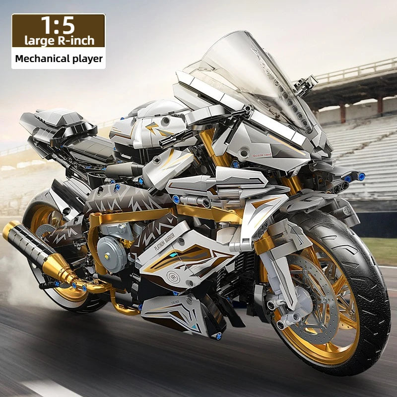 EZ TOYLINX Alloy Motorcycle Desktop Decorations 2045PCS Racing Building Block Model  Kid Toys Christmas Easter Festive Gift Giving