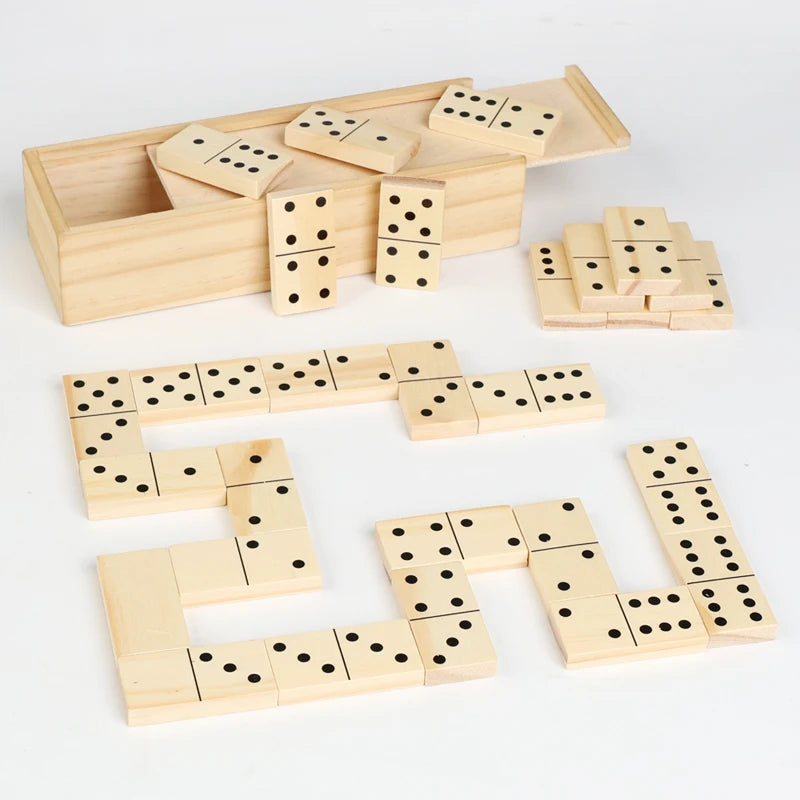 EZ wooden Domino chess set-high-quality board game toys, equipped with sturdy storage boxes, very suitable for family game nights