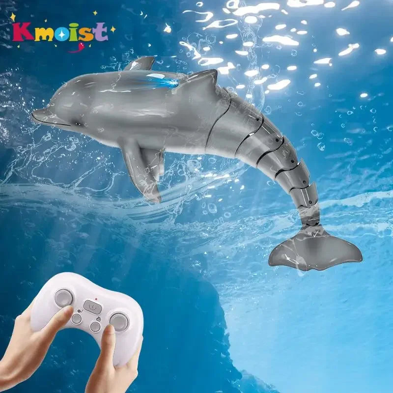 EZ Rc Dolphin Fish Toy Light RC Boat Electric Waterproof 2.4G Remote Control Swimming Animal Toys for Boys Kids Birthday Xmas Gifts