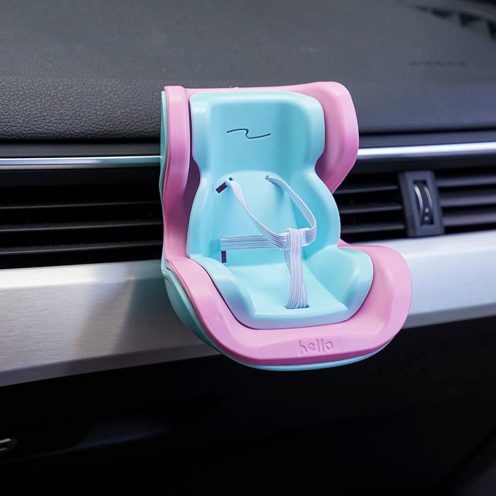 EZ Car Doll Safety Seat 15-17cm Doll Cartoon Seat For Labubu Model Mini Plush Safety Seat Car Interior Accessories Gifts