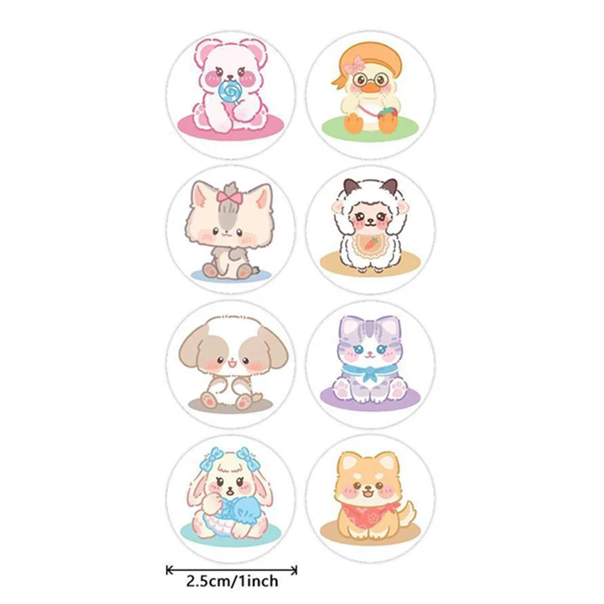 EZ 100-500pcs Cartoon Animal Stickers Teacher Reward Stickers for Kids, Party Decoration Sticker for School Classroom Home