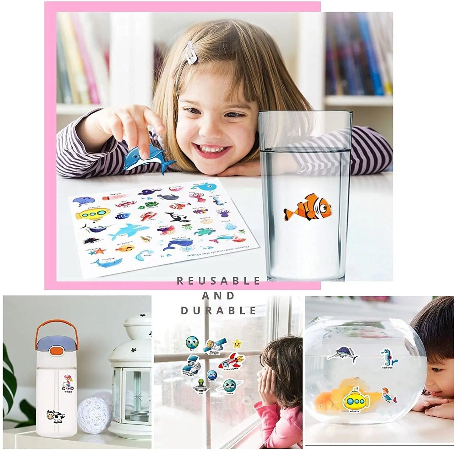 EZ New Children Reusable Scene Cute Stickers DIY Puzzle Sticker Games Books Cartoon Animal Learning Cognition Toys For Kids Gift