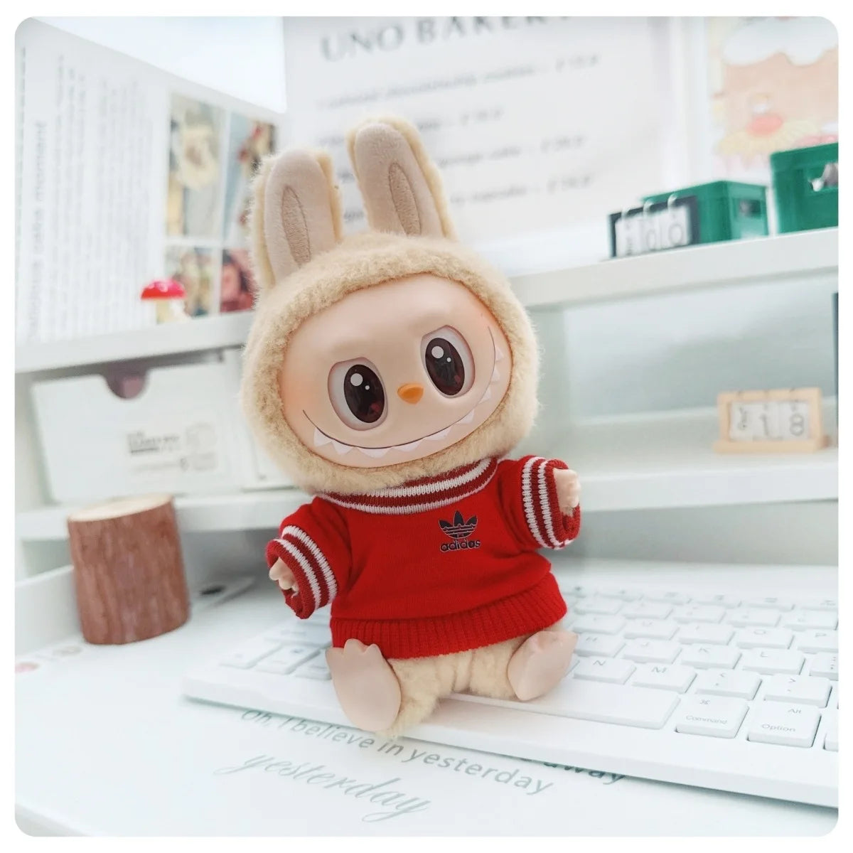 EZ 15/17cm Labubu V1 V2 Doll Clothing Fashion Hoodie and Pants Set Korean Idol Trendy DIY Doll Clothing Accessories Toy Gift