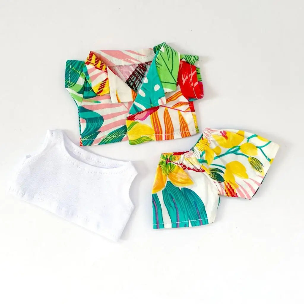 EZ Hawaii Summer Beach Style Clothes For labubu 3.0 v1/v2/v3 clothes outfits For Ropa labubu Doll Clothes Accessories