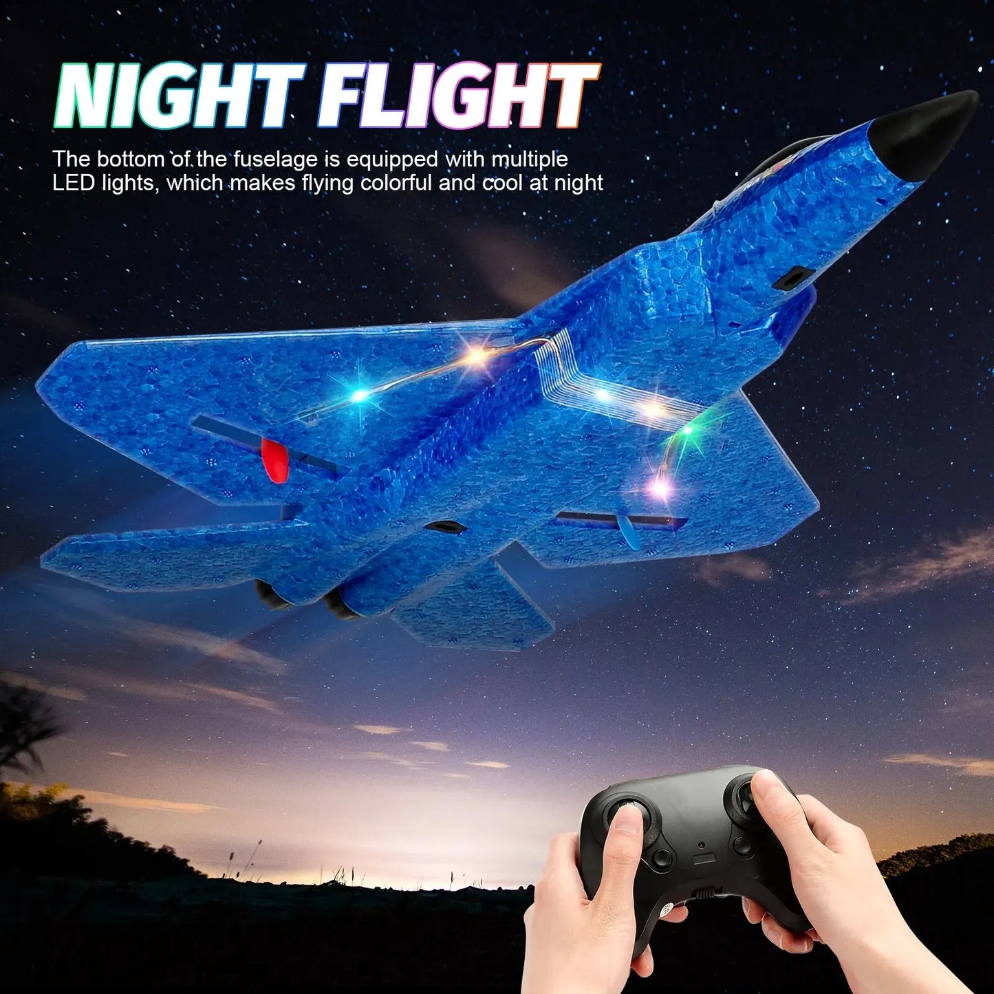 EZ F22 Raptor RC Plane 2.4G 2CH Remote Control Flying Glider With LED Lights EPP Foam Airplane Toys For Children Gifts