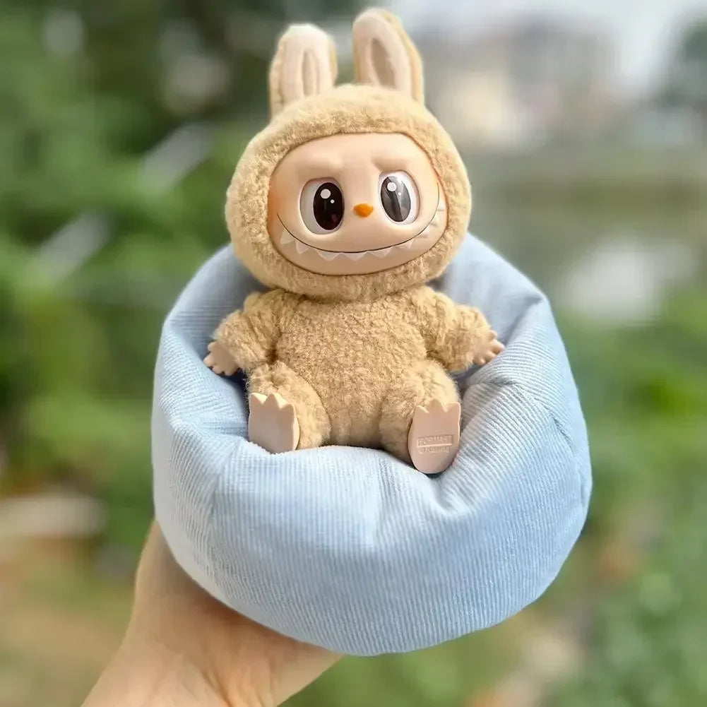 EZ For 17cm Labubu Mini Sofa Bjd Doll Room Decoration 2nd Generation Sitting Party Series Doll Sofa Car Mini Sofa Bed