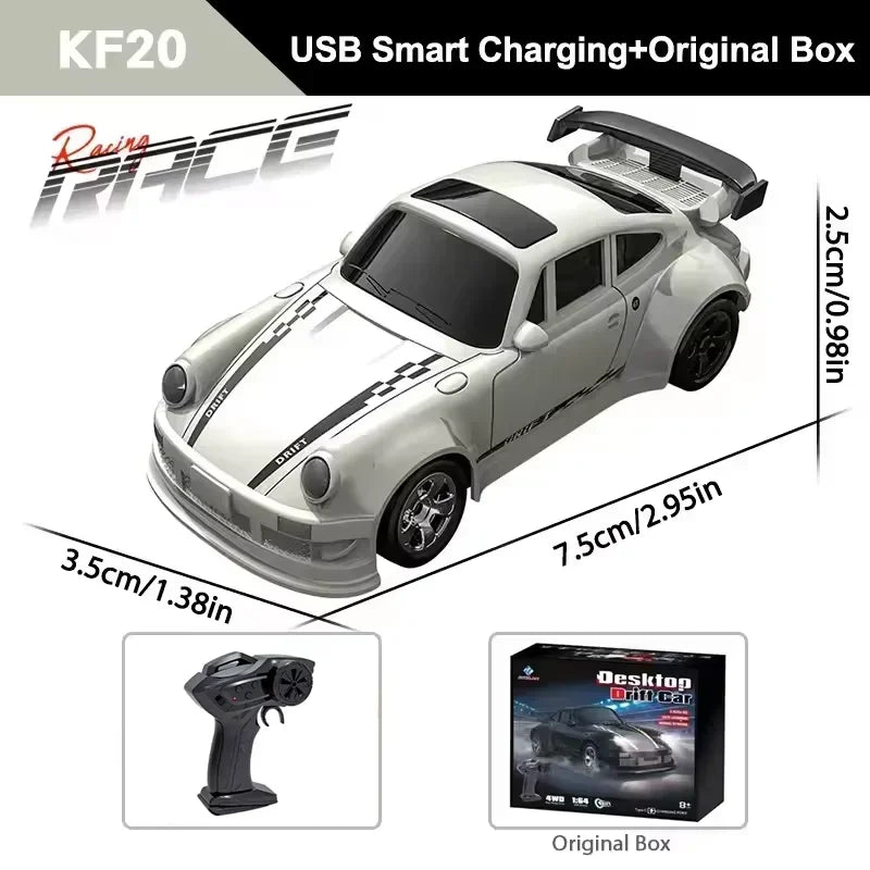 EZ New 4WD 2.4GHZ RC Simulation Mini Drift Car Palm Racing Model Desktop Toys 1/64 Scale Remote Control Car Gift For Children Boys