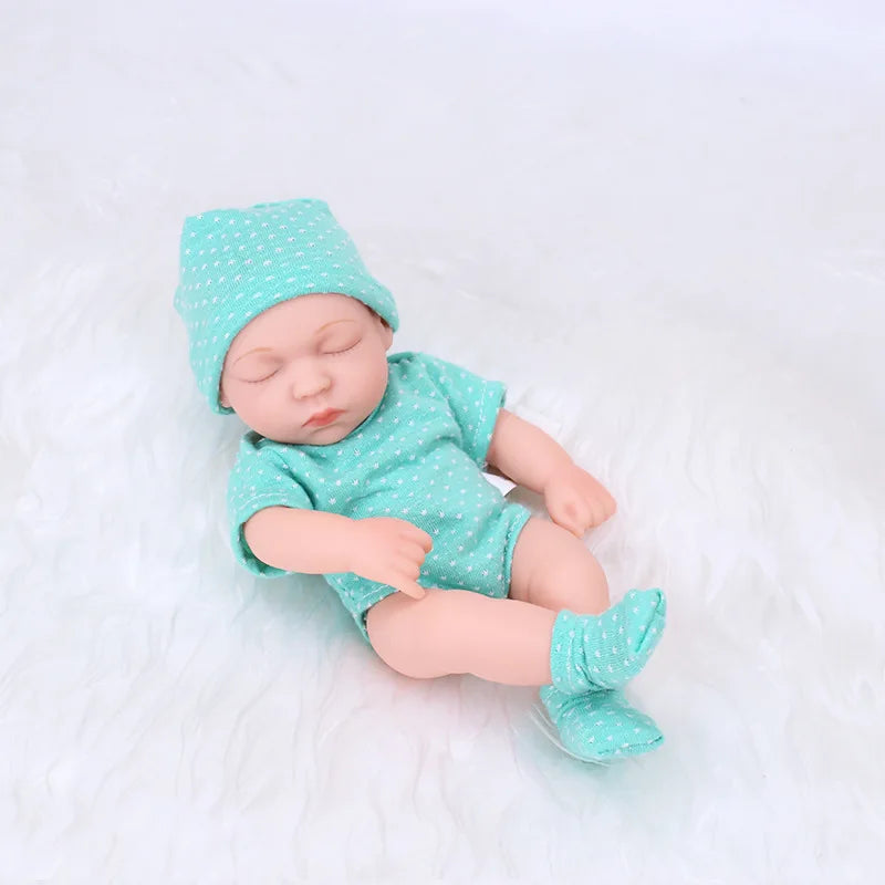 EZ New Soft Vinyl Reborn Dolls 20cm Baby Reborn Toys Waterproof Vinyl Bebe Doll Cute Mini Reborn Baby Doll For Girls Birthday Gift