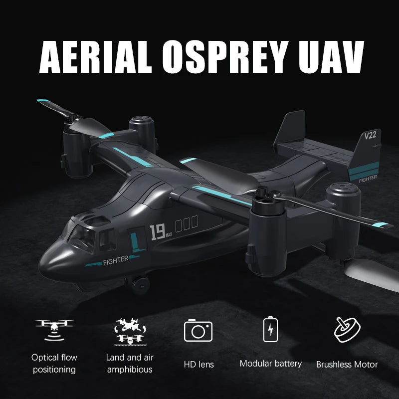 EZ JIKEFUN LM19 Max RC UAV Osprey Helicopter with Camera 4K HD Fly Around Remote Control Drone Brushless Quadcopter Toys for Adults