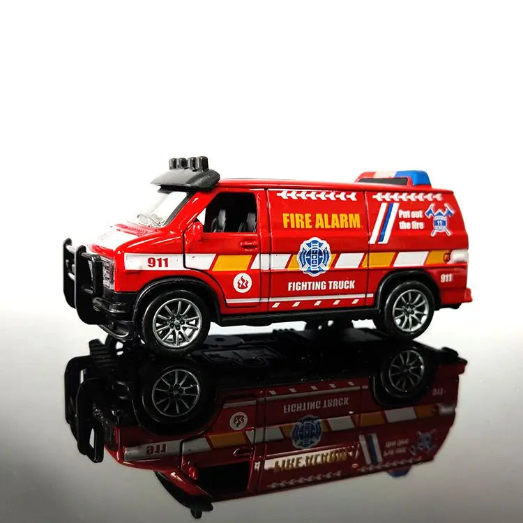 EZ Van Police Car Model Simulation Alloy Toy Pull Back Car