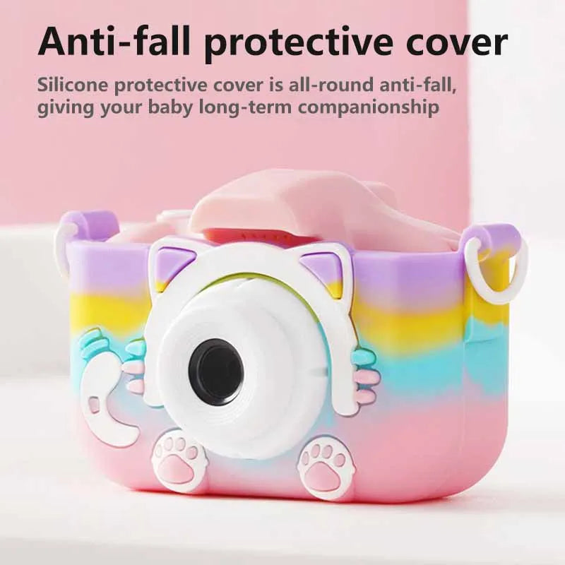 EZ Kids Camera Toys HD 1080P Cat Mini Digital Camera for Girls Boys Children Birthday Gift Toys 2 inch Screen Children's Camera
