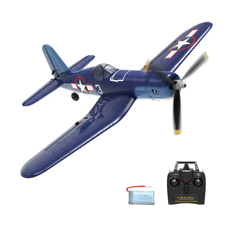 EZ New F4U Corsair RC Plane 2.4Ghz 4CH 400mm Wingspan One-Key Aerobatic RTF Remote Control Aircraft Toys Gifts for Children
