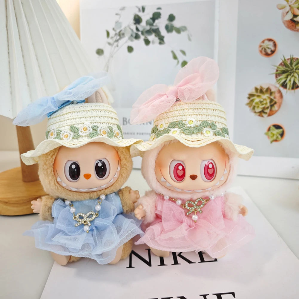 EZ For 17cm Labubu V2 V1 Purple Dress Doll Clothes Outfit Accessories Idol Doll Clothing for Kid Gift Labubu Ropa