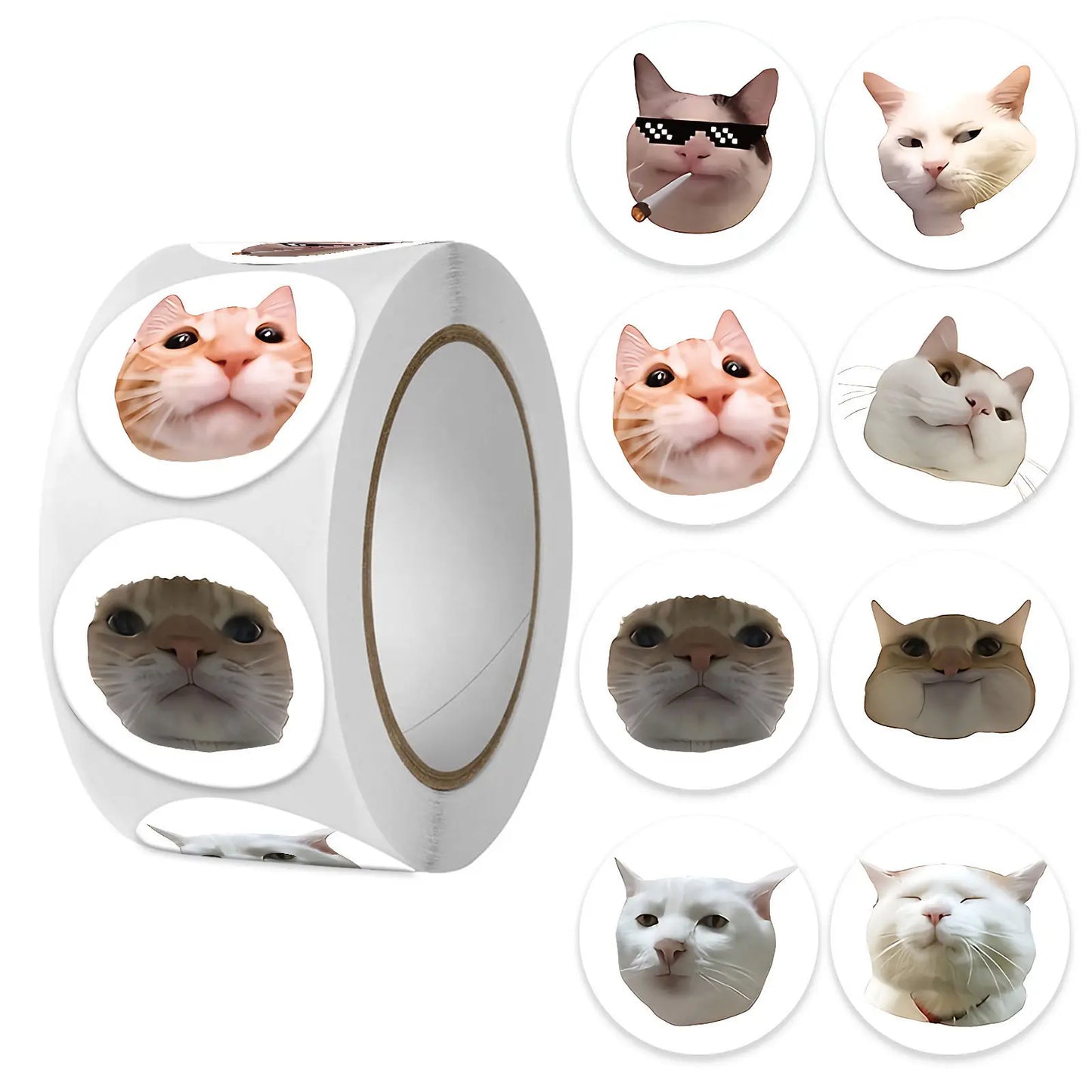 EZ 100pcs/500pcs Cartoon Meme Cat Stickers For School Reward Stickers Classroom Decor Encouragement Sticker For Student Teacher