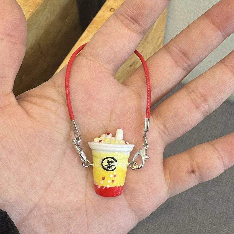 EZ Doll house dollhouse mini simulation milk tea cup For Ropa labubu doll accessories miniature scene pendant