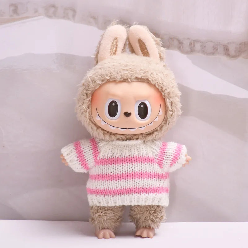 EZ 17cm Cute Mini Plush Doll'S Clothes Outfit Accessories For Korea Kpop Exo Labubu Idol Dolls Sweater Clothing DIY Kids Girl Gift