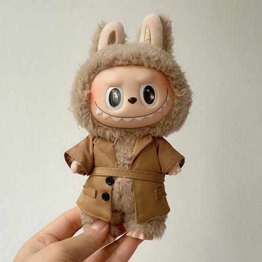 EZ New Fashion Windbreaker Coat for 17cm Labubu V1v2 Replacement Coat Clothing Accessories Cute Apron High End Suit