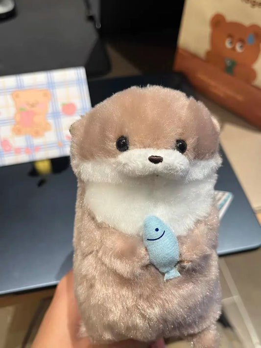 EZ Cute Little Otter Hug Fish Plush Doll Pendant Doll Gift Gift Cute Girl Heart Keychain Pendant Creative Gift