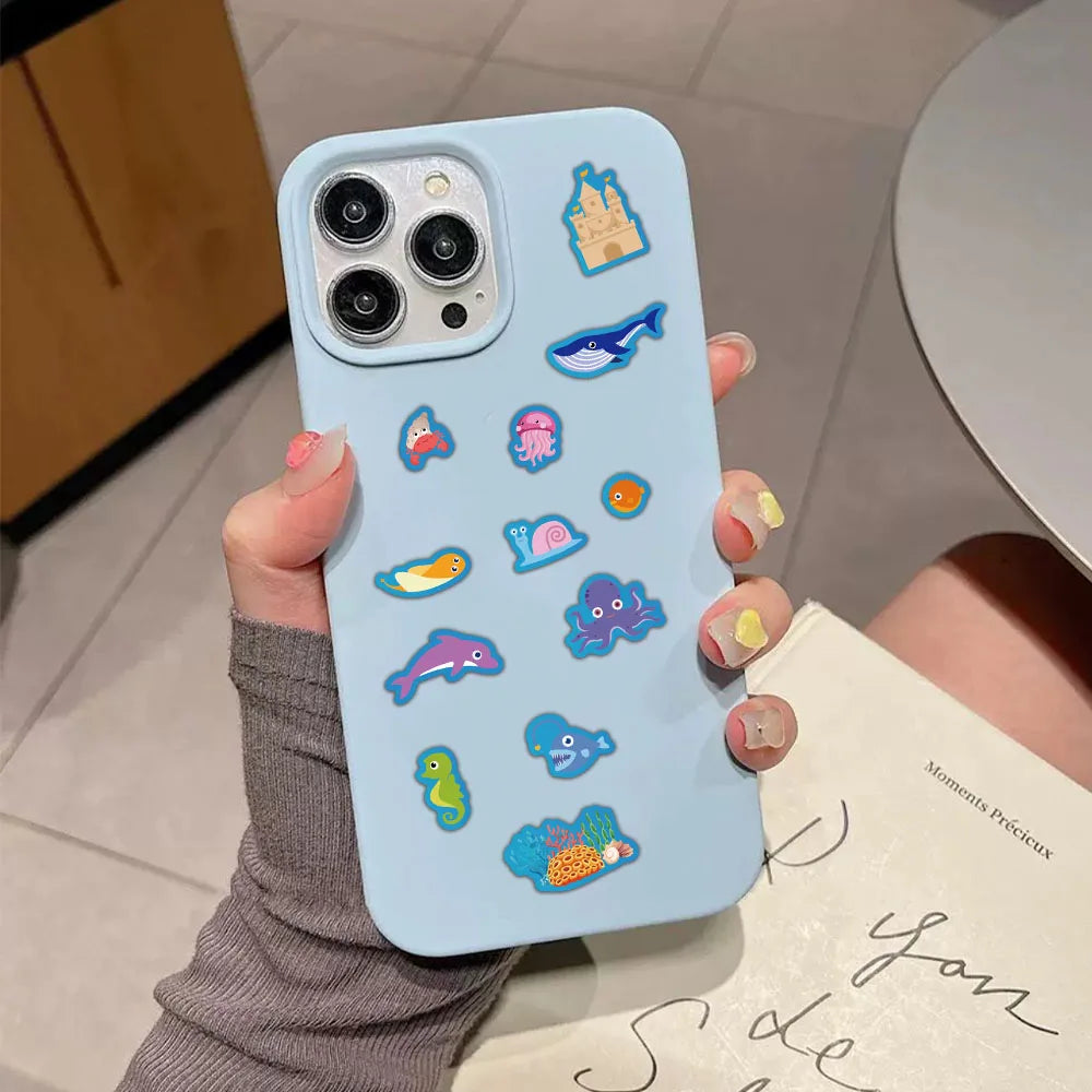 EZ 8PCS Lucky Fish Tank Puzzle Sticker Handmade DIY Notebook Desktop Creative Decoration Waterproof